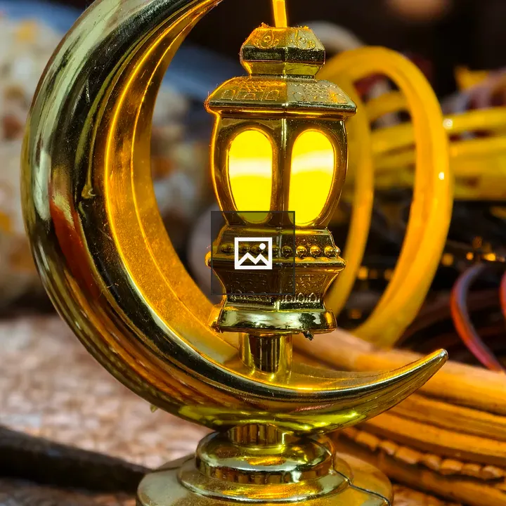 Gold crescent moon lantern
