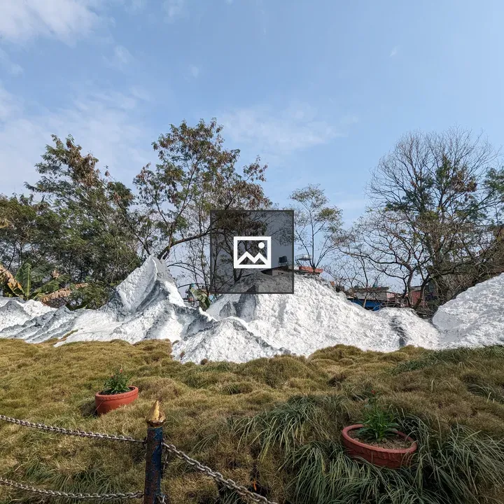 Artificial mountain model with greenery
