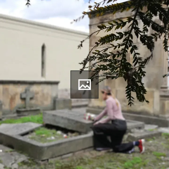 Person at a Bogotá Grave Site