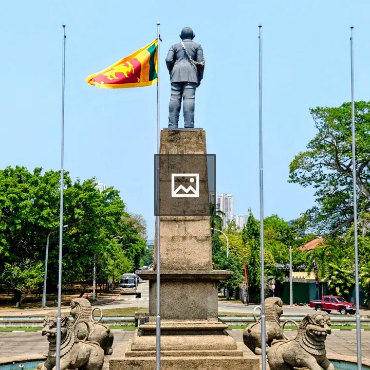 Rear view of D. S. Senanayake statue
