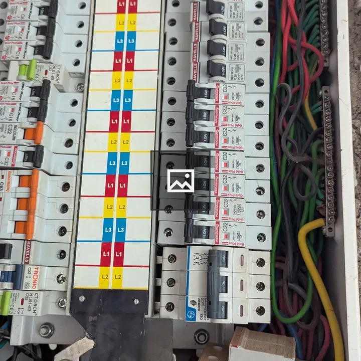 Electrical distribution board close-up