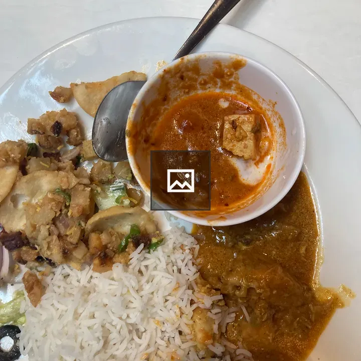 Plate with rice and curry