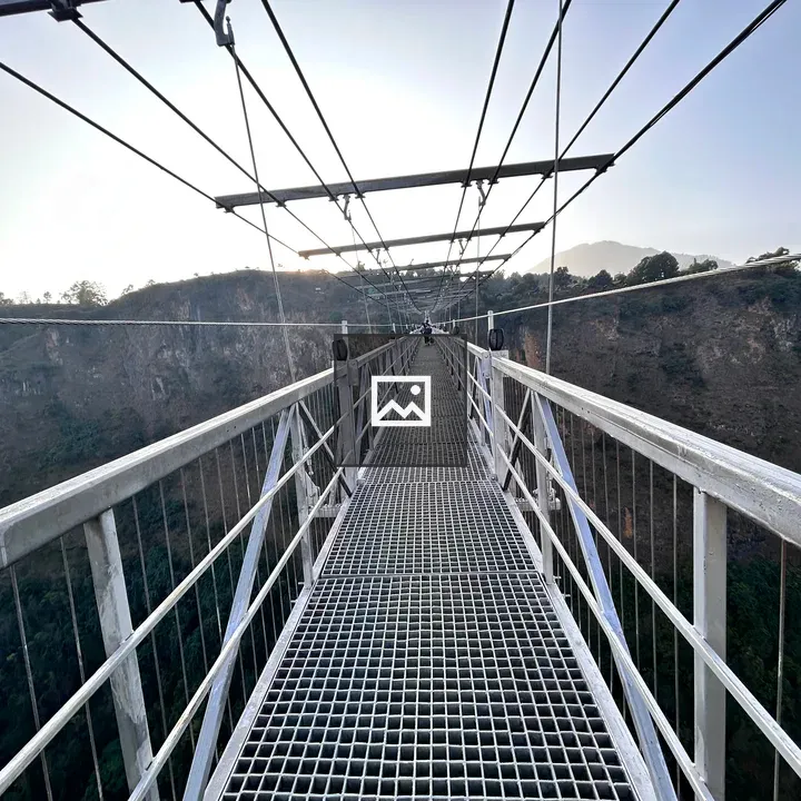 Suspension bridge over canyon