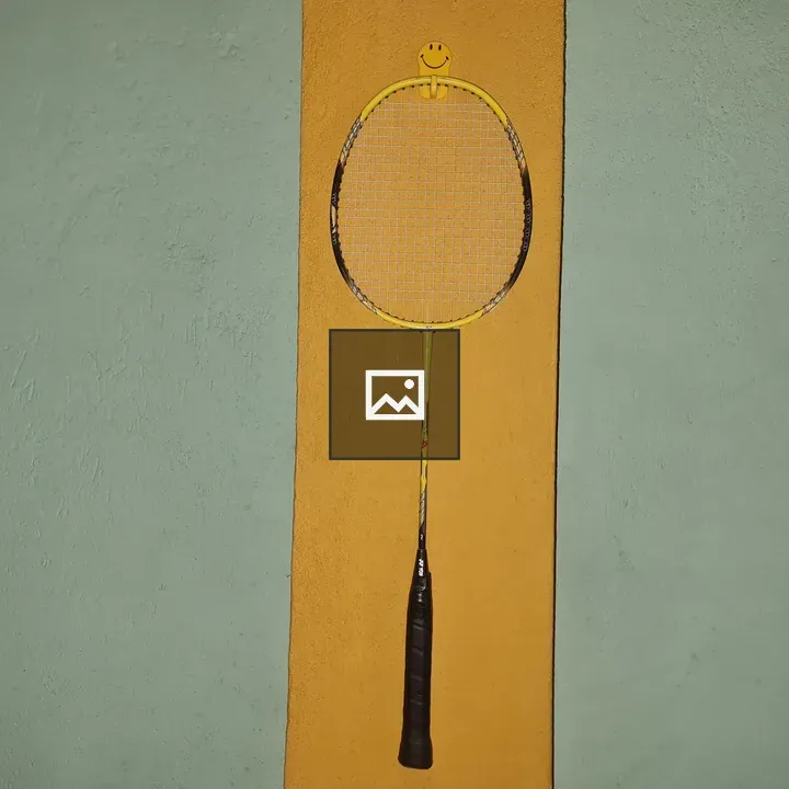 Badminton racket on wall
