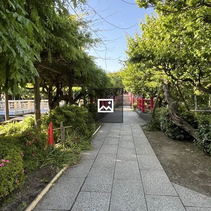 Stone Pathway to Red Bridge