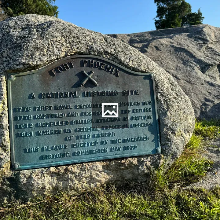 Rock plaque at Fort Phoenix