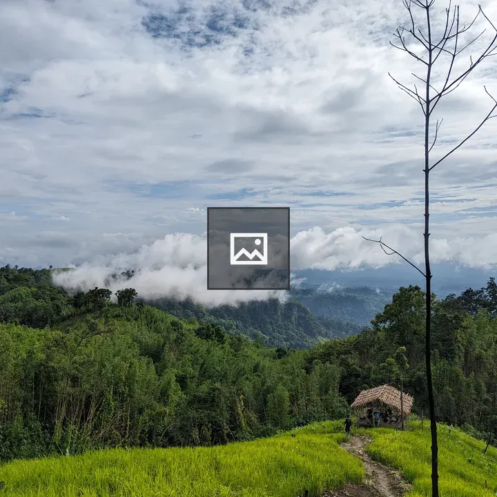 Tiny shelter on mountain