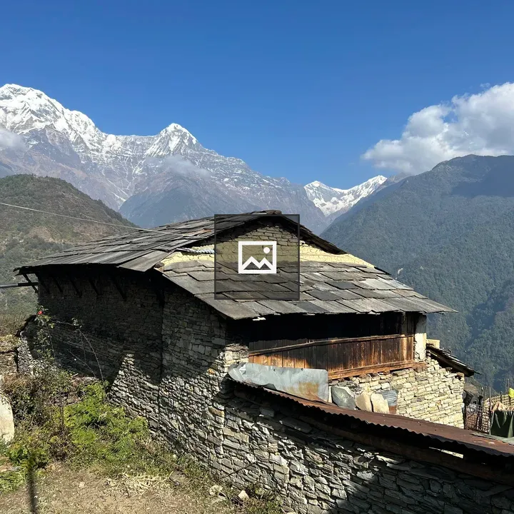 Ghandruk Snowy Village Scene