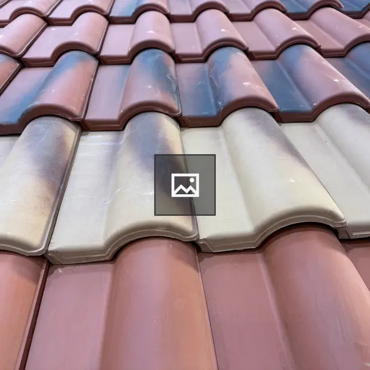 Close-up of ceramic roof tiles