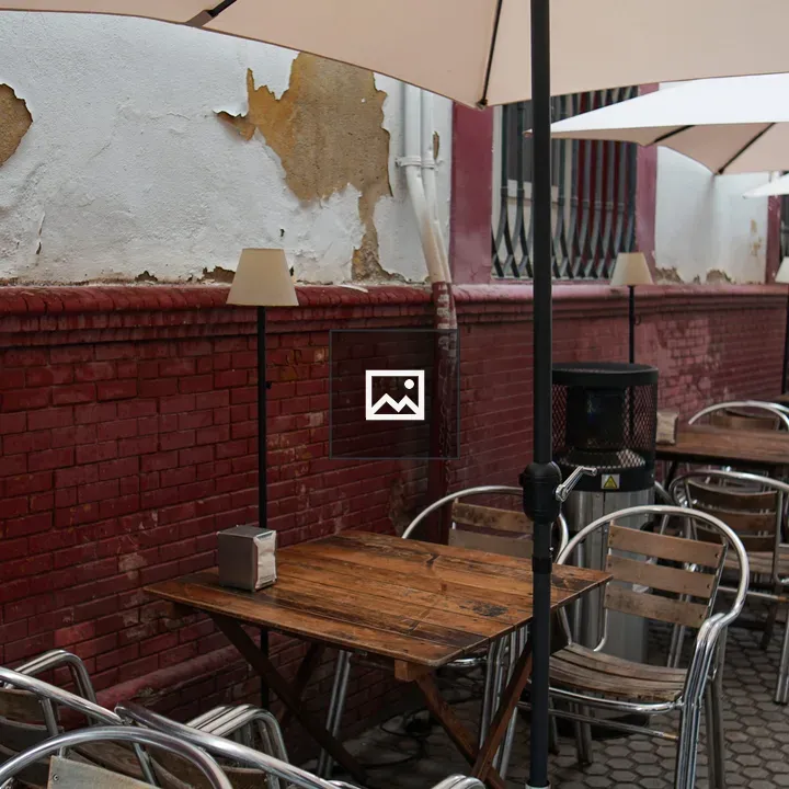 Outdoor café seating area