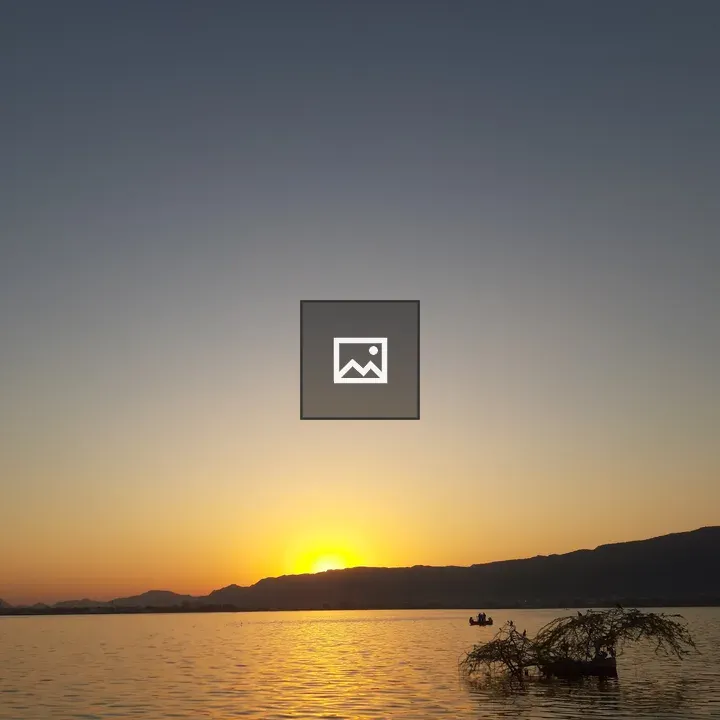 Sunset Lake with Mountain Backdrop