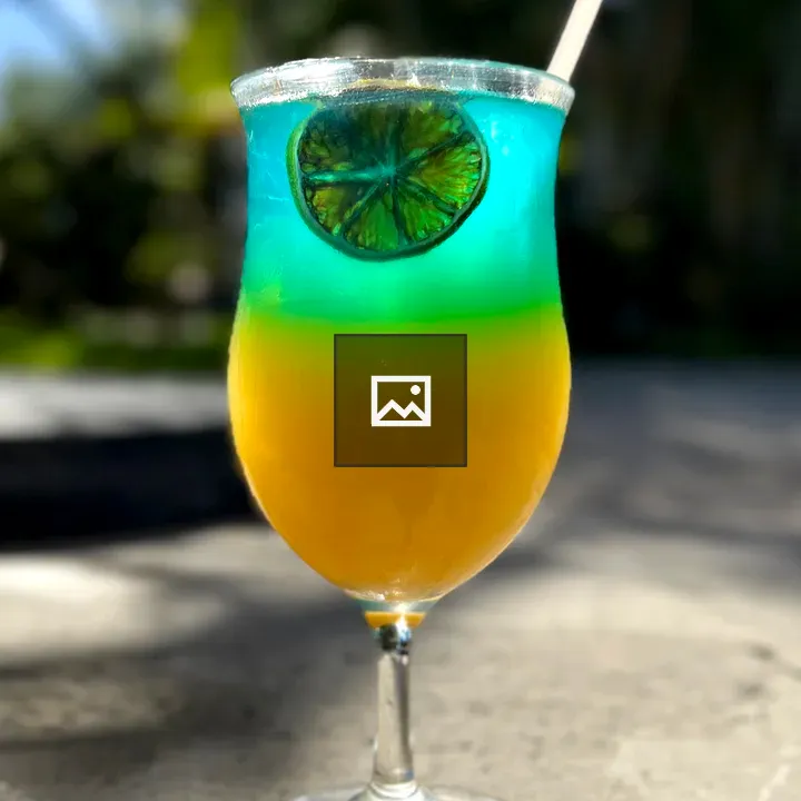 Blue and yellow Sea Of Cortez cocktail