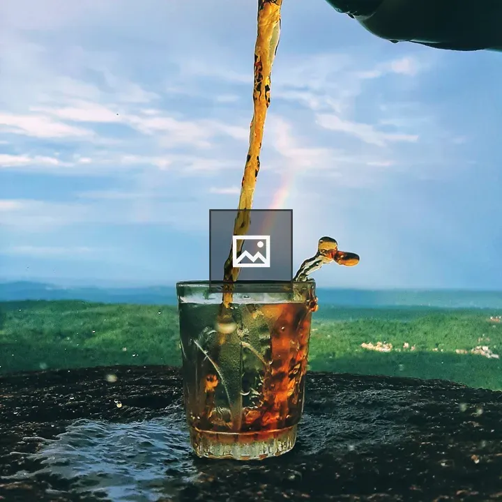 Beverage poured into a cup