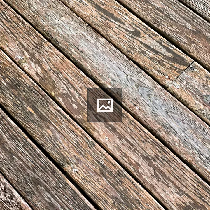 Wooden planks of a garden boardwalk