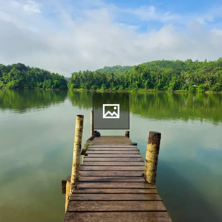 Wooden Pier Over Calm River