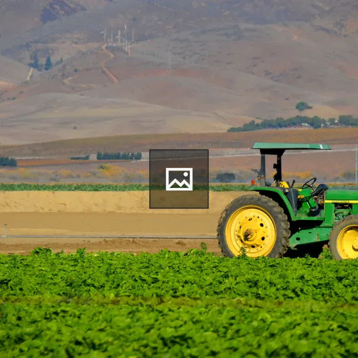 Agriculture Tractor In The California Central Valley