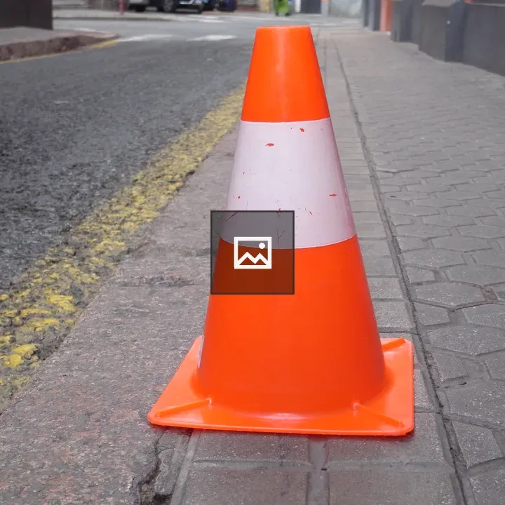 Bright orange traffic cone