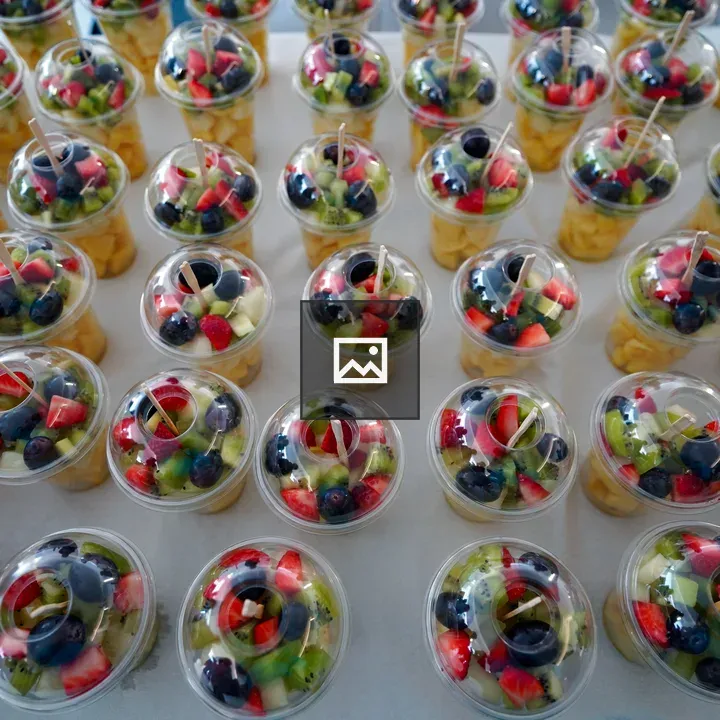 Rows of Fruit Cups
