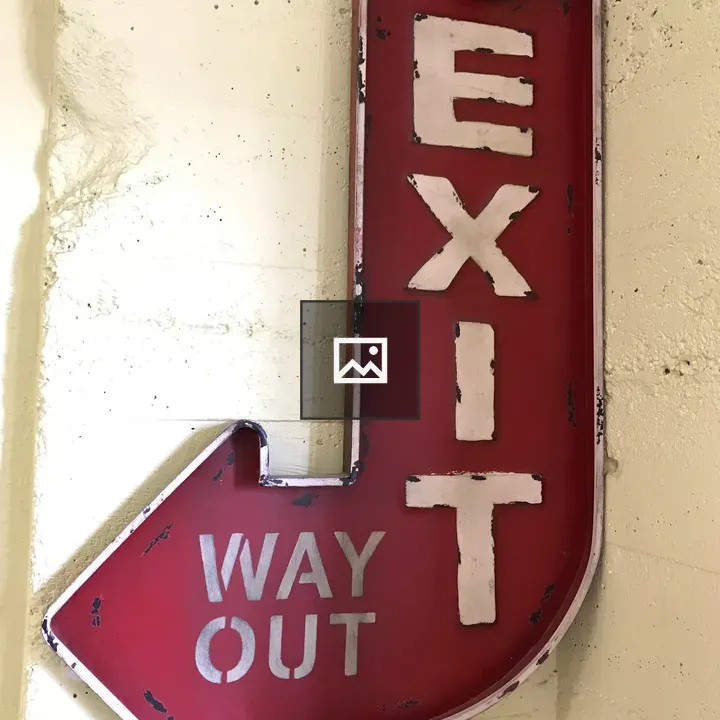 Vintage Arrow Exit Sign