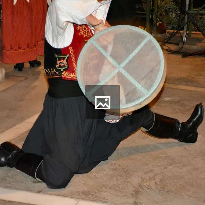 Person with frame drum in Cyprus