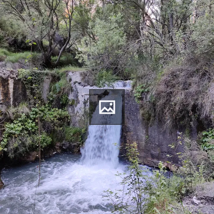 Small dam with waterfall