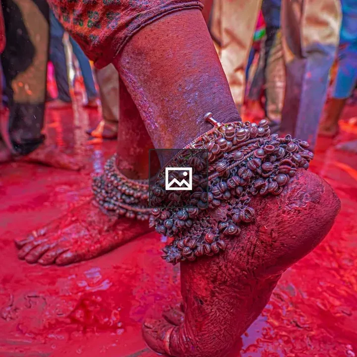 Holi dancing legs with anklets