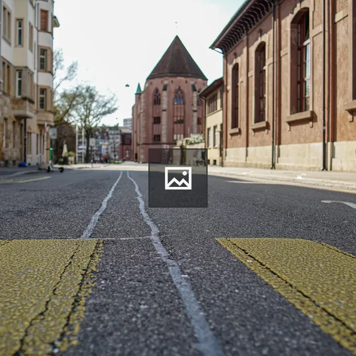 Low-angle City Street with Historic Buildings