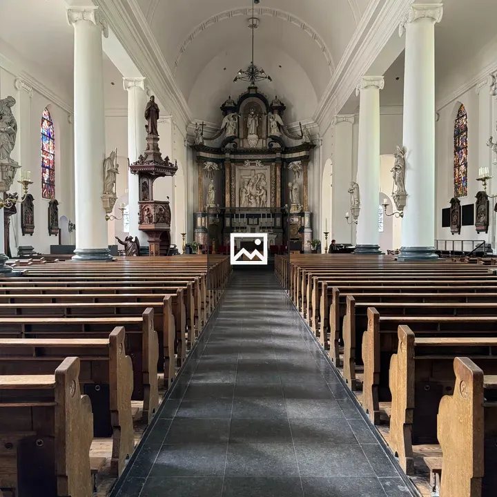 Historic church interior scene