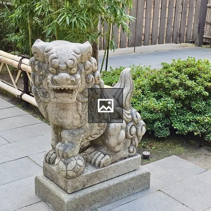 Stone Shishi Statue in Garden