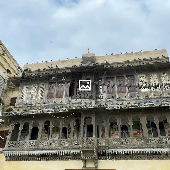 Heritage building with birds