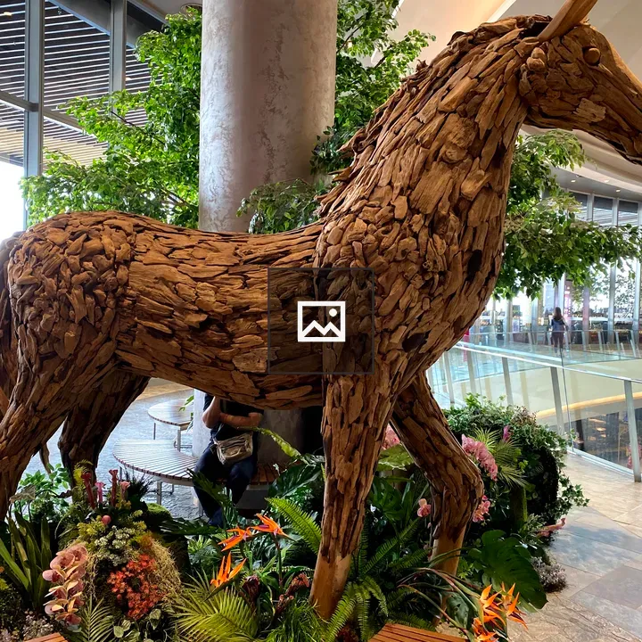 Wooden horse statue at Iconsiam