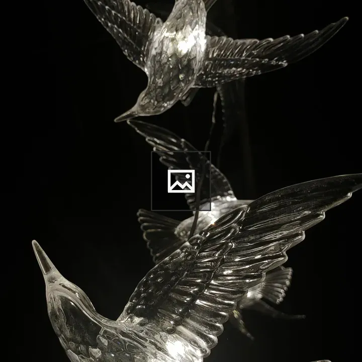 Crystal glass bird sculptures