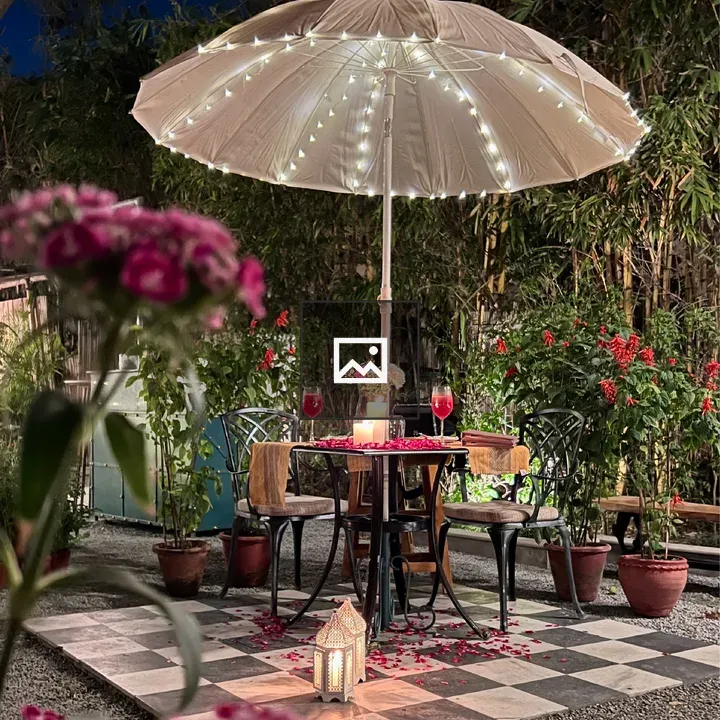 Intimate Outdoor Dining at Night