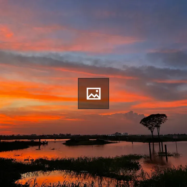 Perfect sunset over water