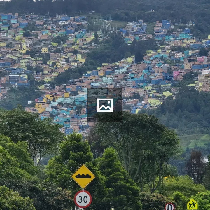 Hillside Neighborhood with Colorful Houses