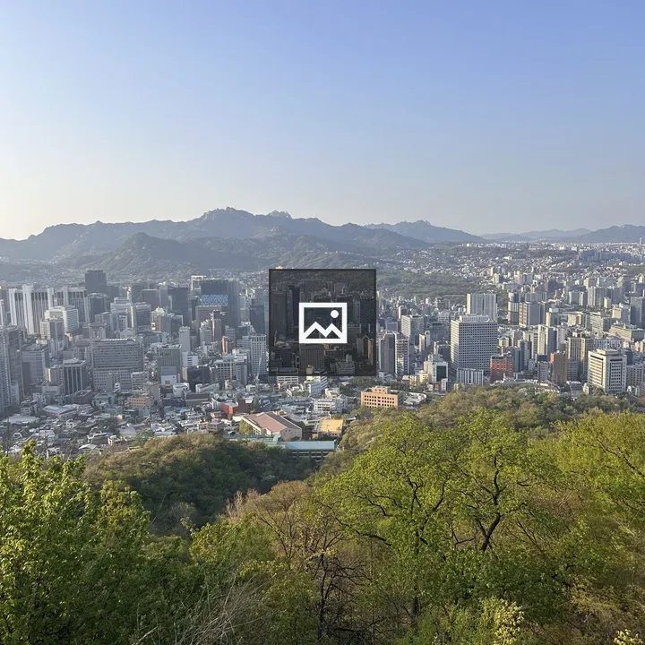 Panoramic Cityscape and Mountains