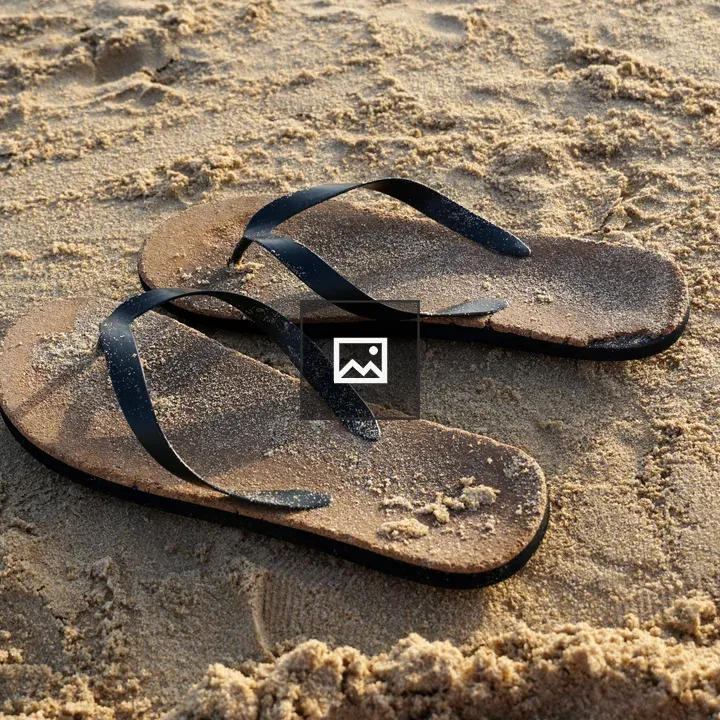Flip-flops on sandy beach