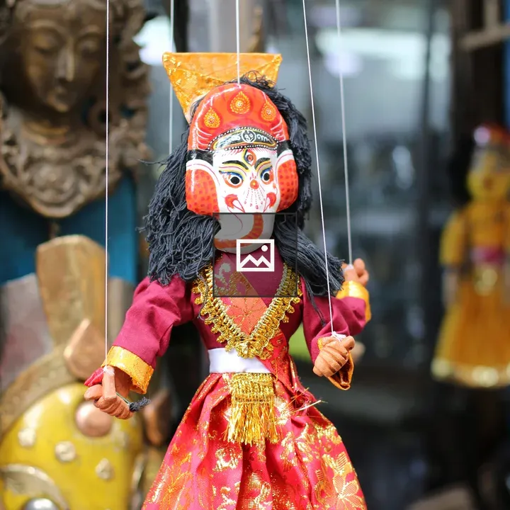 Nepali marionette in market