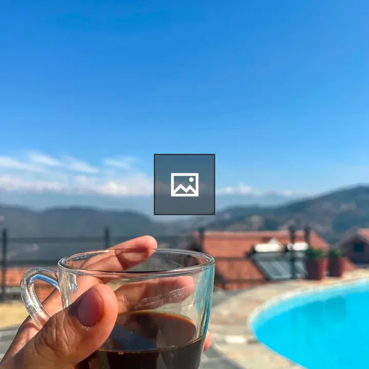 First-person View with Coffee by Pool