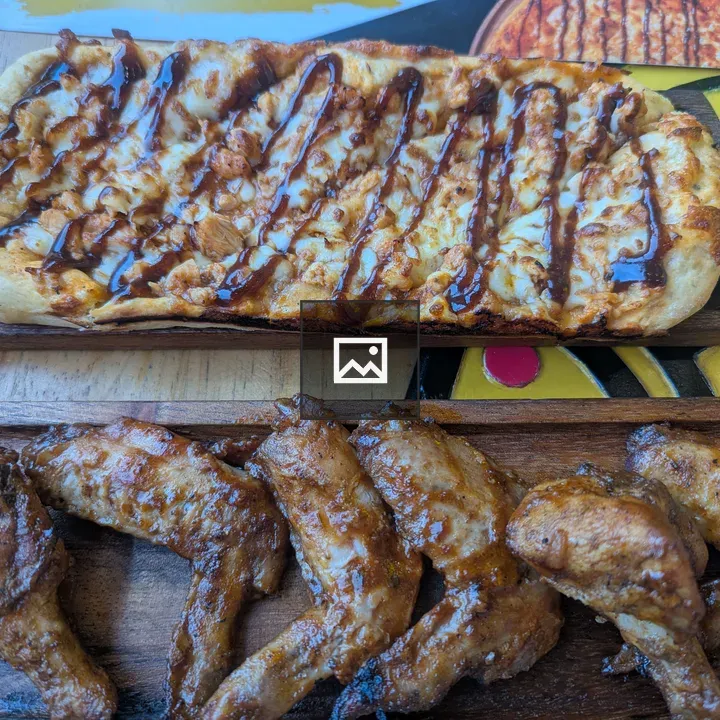 BBQ Chicken Pizza with Wings