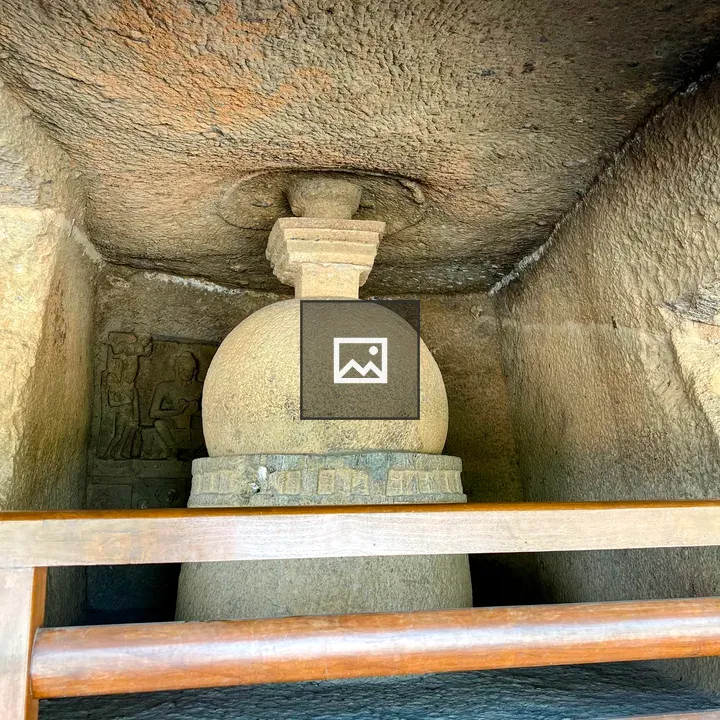 Stone Stupa in Rock Cave