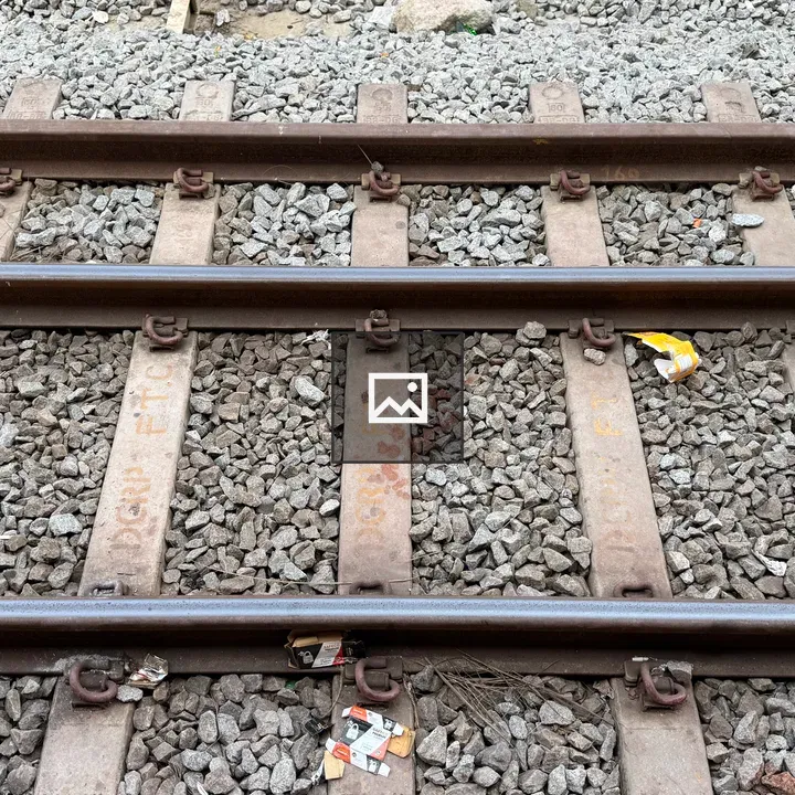 Railroad Tracks with Gravel Bed