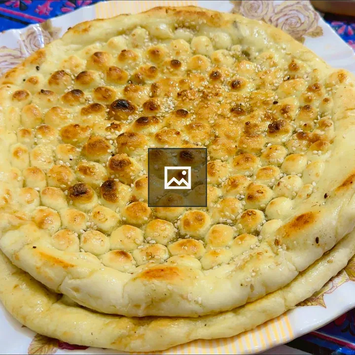 Naan on plate with sesame