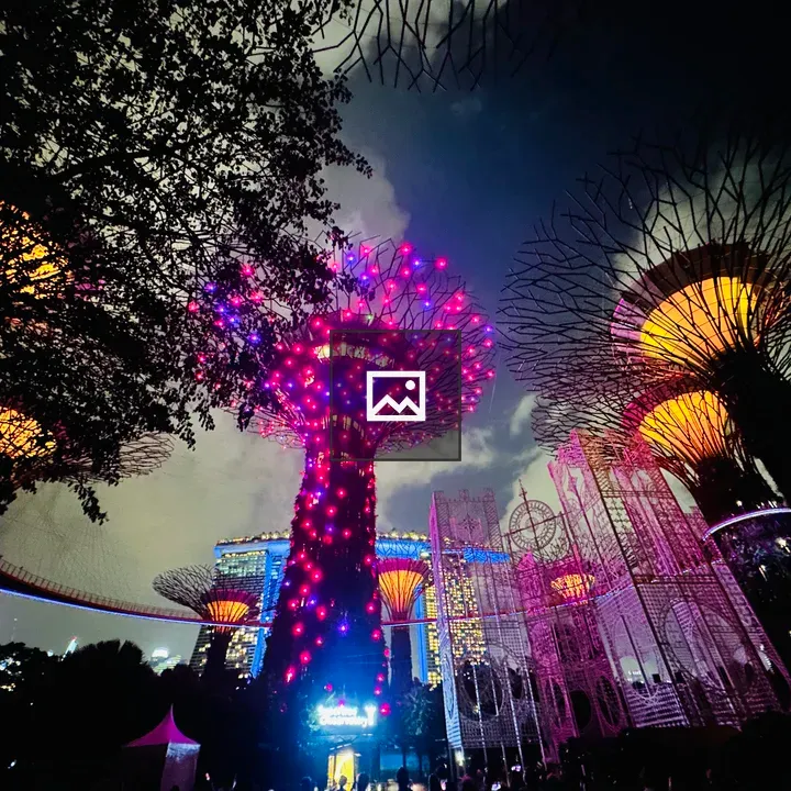 Colorful tree-like structure in Singapore