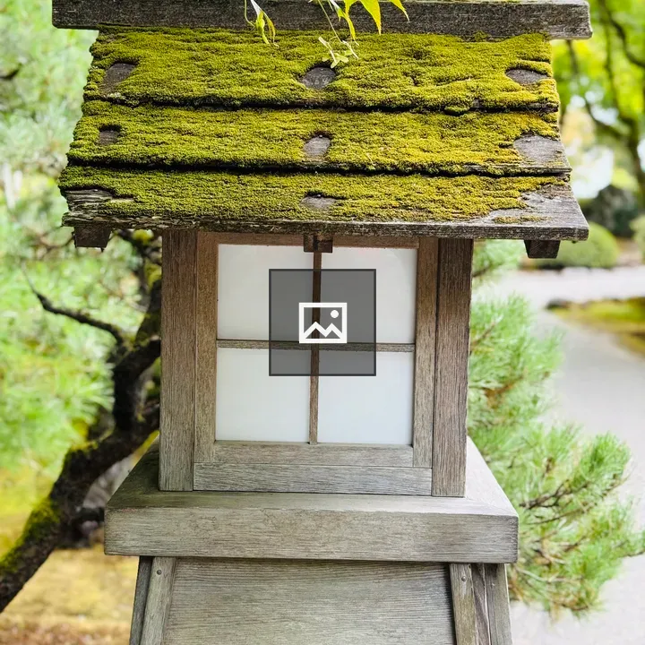 Traditional wooden lantern in Japanese Garden