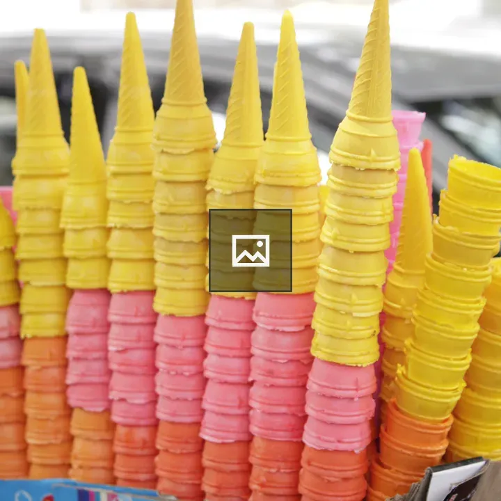 Colored ice cream cones