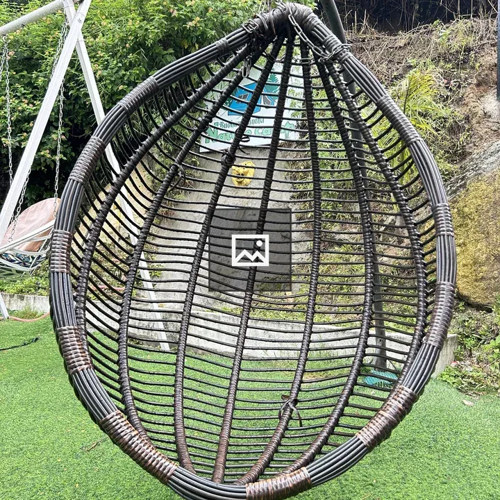 Wicker chair hanging indoors