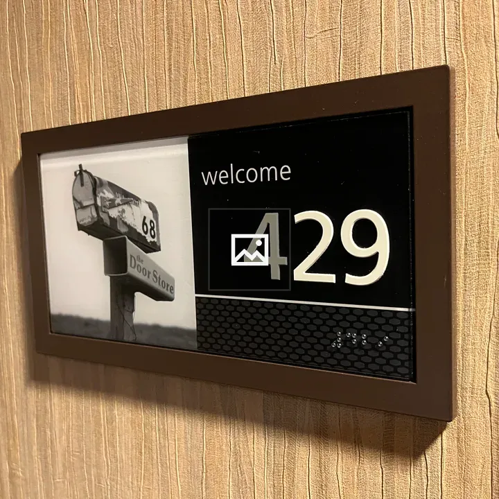 Hotel room door placard