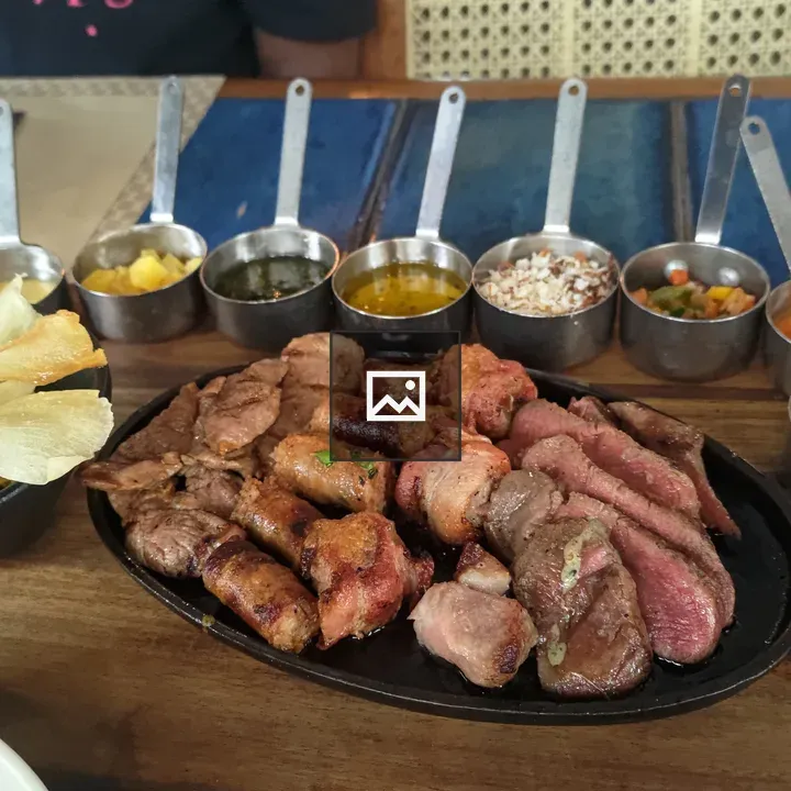 Meat platter with tapioca sides