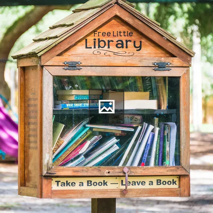 Free book library at a park
